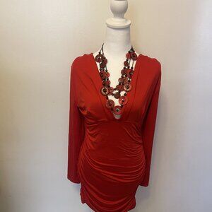 Red Fitted Party Dress